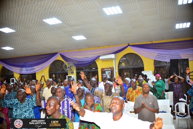 Congregation in worship